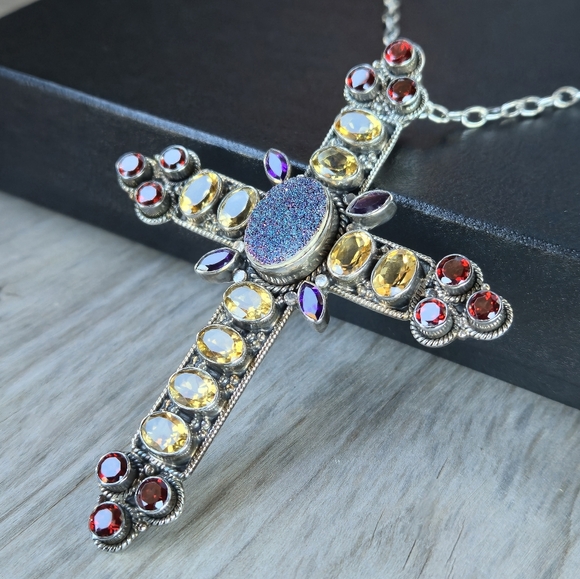 Nicky Butler RAJ COLLECTION LIMITED EDITION 925 Sterling Silver Cross Necklace - Picture 10 of 16